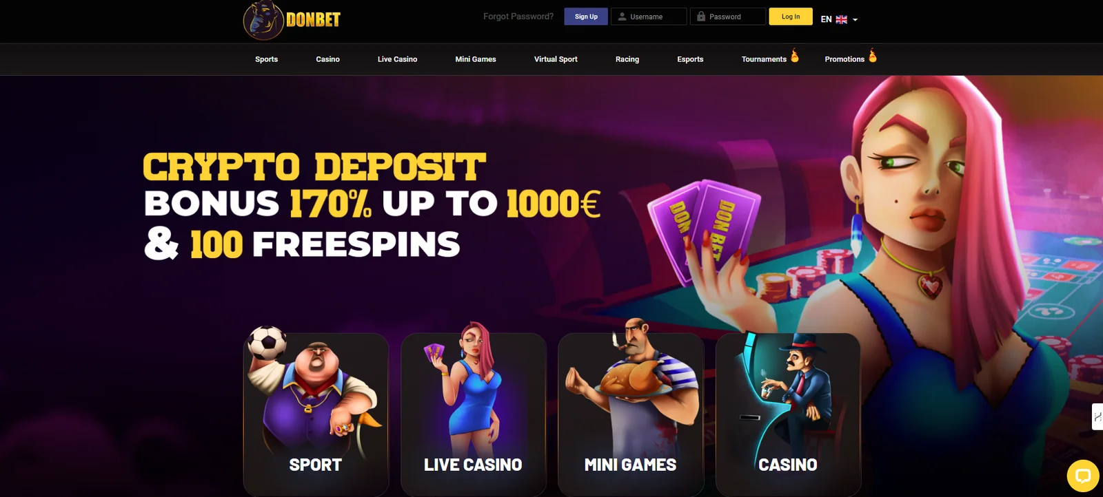 Donbet Casino Website Screen Photo